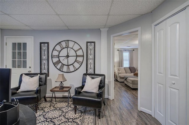 123 Mill Ln, Dallas, GA 30157 - sitting room with a paneled ceiling and wood finished floors