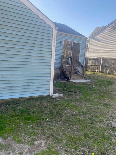 view of yard with fence