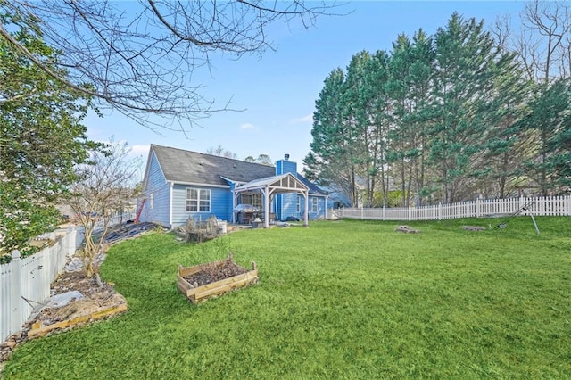 view of yard with a gazebo