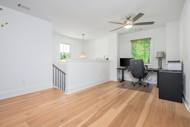 1013 Liberty Springs Dr, Woodstock, GA 30188 - office space with light wood finished floors, healthy amount of natural light, ceiling fan, and baseboards