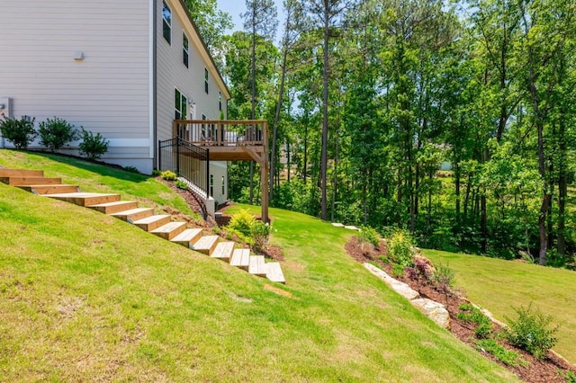 1013 Liberty Springs Dr, Woodstock, GA 30188 - view of grassy yard featuring a wooden deck