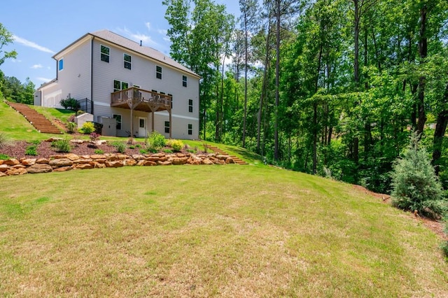 1013 Liberty Springs Dr, Woodstock, GA 30188 - view of green lawn featuring a wooden deck