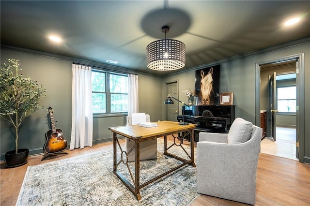 12410 Charlotte Dr, Alpharetta, GA 30004 - office space featuring ornamental molding and wood finished floors
