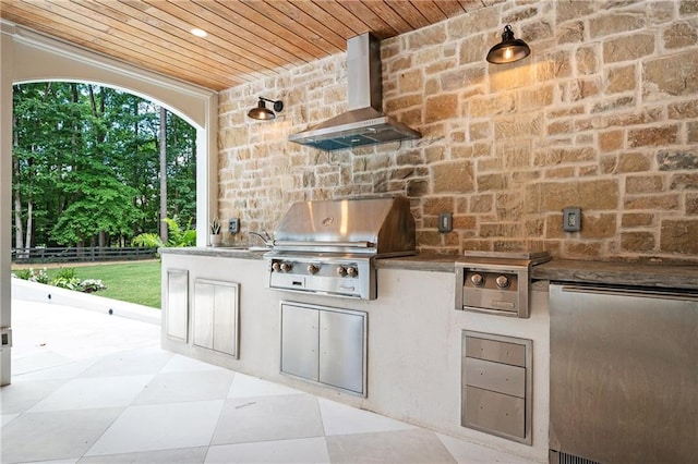 12410 Charlotte Dr, Alpharetta, GA 30004 - view of patio / terrace with exterior kitchen
