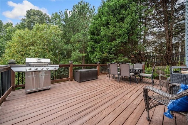 deck featuring area for grilling