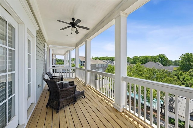 2059 Wheaton Way, Atlanta, GA 30328 - wooden terrace featuring a ceiling fan