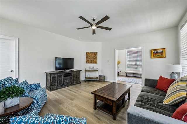 2059 Wheaton Way, Atlanta, GA 30328 - living room with a ceiling fan and wood finished floors