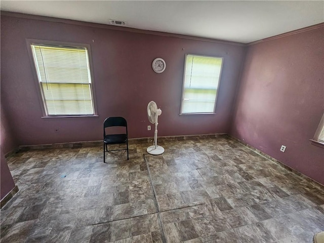 empty room with crown molding