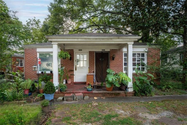 exterior space with a porch