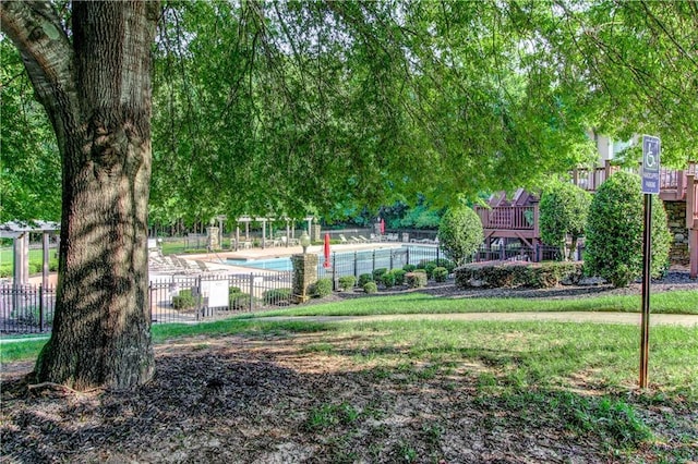 view of property's community featuring a swimming pool