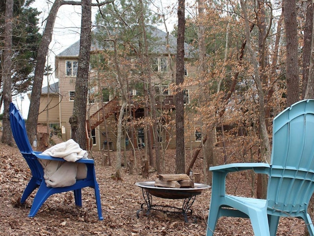 view of yard with stairs