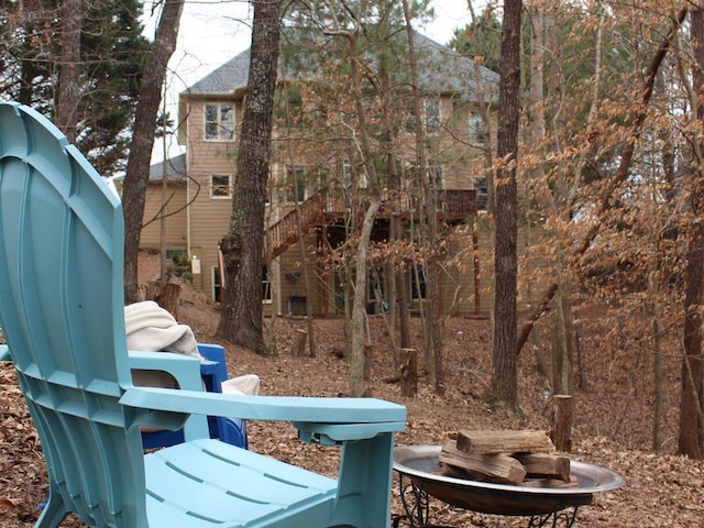 view of yard featuring stairs