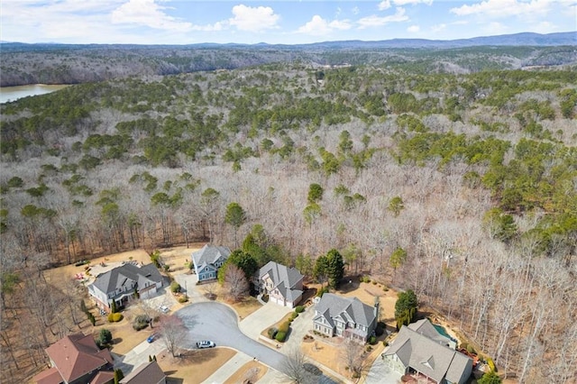 bird's eye view with a view of trees and a residential view