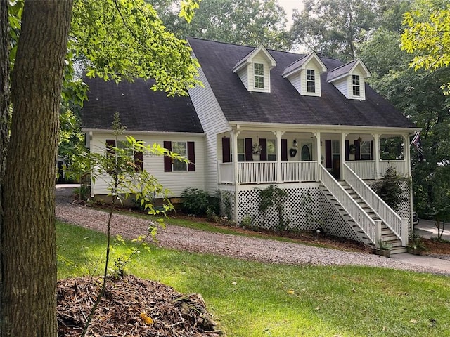 cape cod home with covered porch