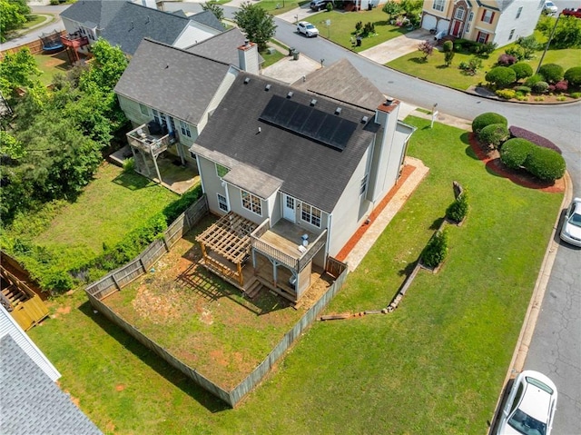 aerial view of residential area