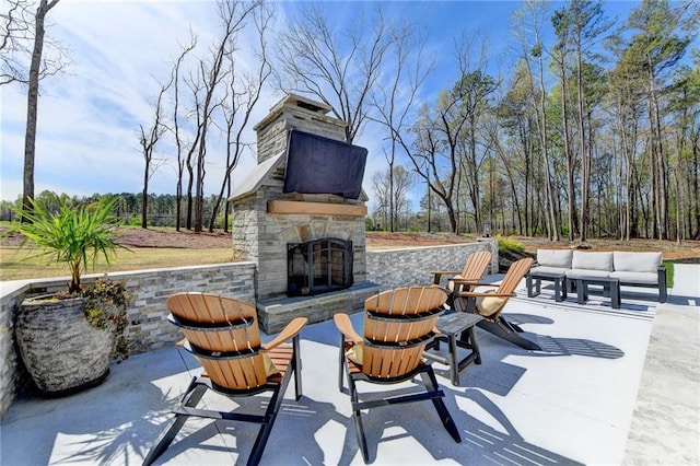 132 Swift Creek Way, Jefferson, GA 30549 - view of patio with an outdoor stone fireplace