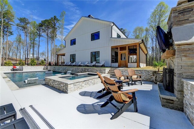 132 Swift Creek Way, Jefferson, GA 30549 - view of pool featuring a patio area and an in ground hot tub