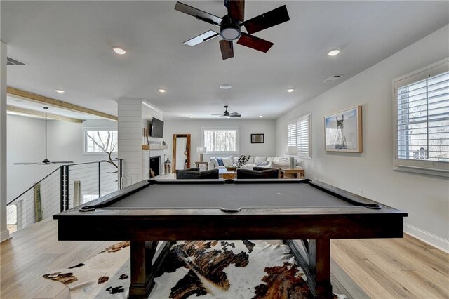 132 Swift Creek Way, Jefferson, GA 30549 - game room with plenty of natural light, billiards, and light hardwood / wood-style flooring