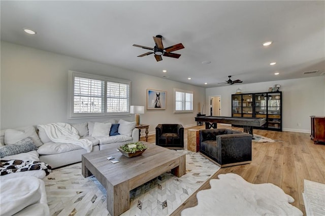 132 Swift Creek Way, Jefferson, GA 30549 - living room with ceiling fan, light hardwood / wood-style floors, and pool table