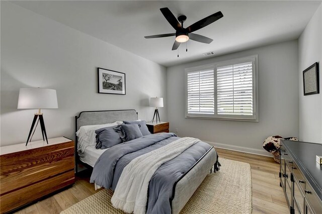132 Swift Creek Way, Jefferson, GA 30549 - bedroom with light wood-type flooring and ceiling fan