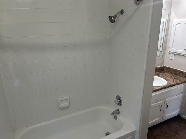 full bathroom with shower / bathtub combination and vanity