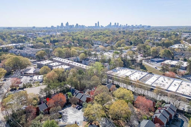 drone / aerial view with a view of city