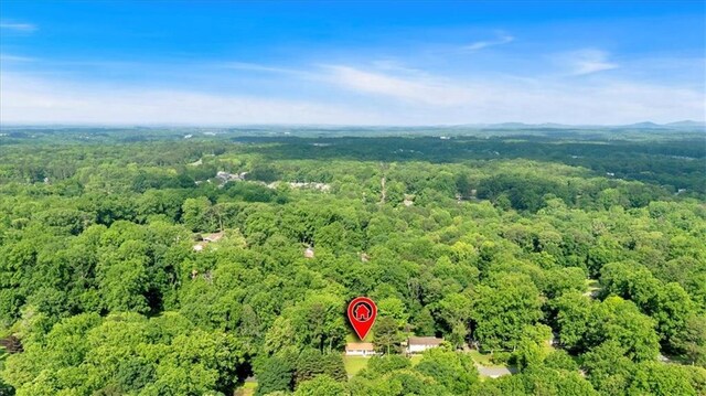 5689 Woodland Dr, Acworth, GA 30102 - aerial overview of property's location with a forest