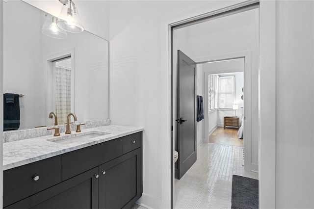 155 Breakspear Ln, Fayetteville, GA 30214 - full bathroom featuring vanity, toilet, baseboards, and tile patterned floors