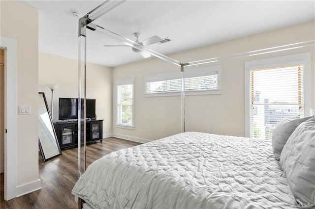 3484 Orchard St, Atlanta, GA 30354 - bedroom featuring dark wood finished floors and ceiling fan