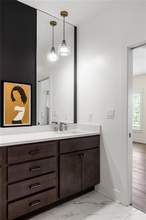 3484 Orchard St, Atlanta, GA 30354 - bathroom with vanity and marble finish floors
