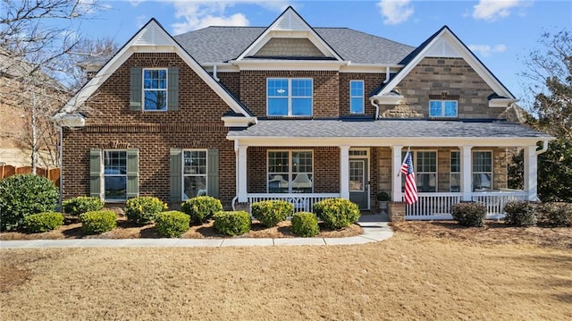 craftsman inspired home with a porch