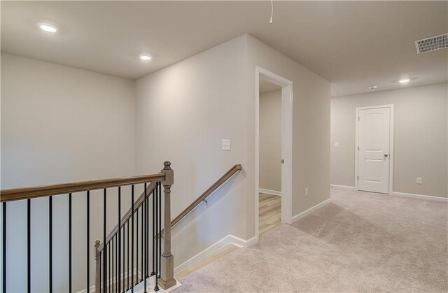138 Crabbswood Dr, Mcdonough, GA 30253 - stairs with baseboards, visible vents, carpet floors, and recessed lighting
