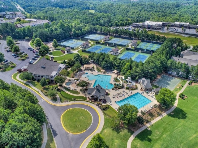 aerial view with a view of trees