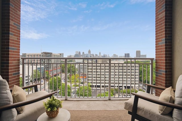 balcony with a city view