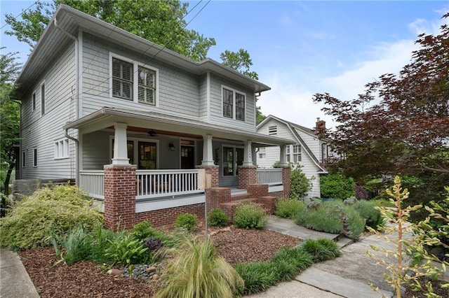 1066 High Point Dr, Atlanta, GA 30306 - view of front facade featuring a porch and a ceiling fan