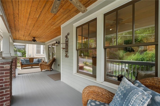 1066 High Point Dr, Atlanta, GA 30306 - sunroom featuring a ceiling fan