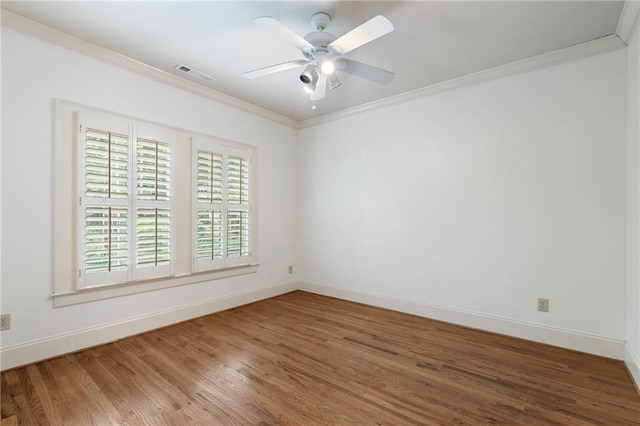 1066 High Point Dr, Atlanta, GA 30306 - unfurnished room featuring wood finished floors, ornamental molding, and ceiling fan