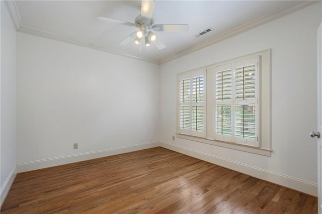 1066 High Point Dr, Atlanta, GA 30306 - spare room with crown molding, wood finished floors, and a ceiling fan