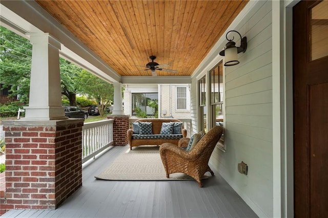 1066 High Point Dr, Atlanta, GA 30306 - porch featuring ceiling fan