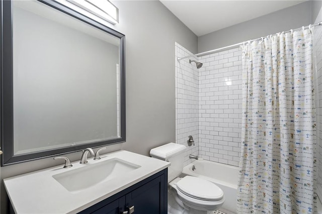 1066 High Point Dr, Atlanta, GA 30306 - bathroom featuring vanity and shower / tub combo with curtain