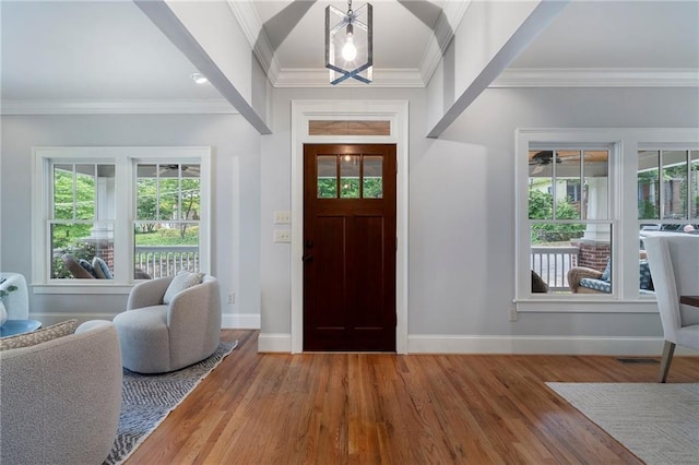 1066 High Point Dr, Atlanta, GA 30306 - foyer entrance with wood finished floors and ornamental molding
