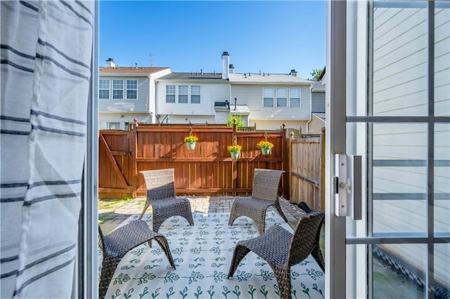 wooden terrace with fence
