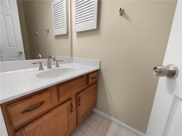 bathroom featuring vanity and tile patterned floors