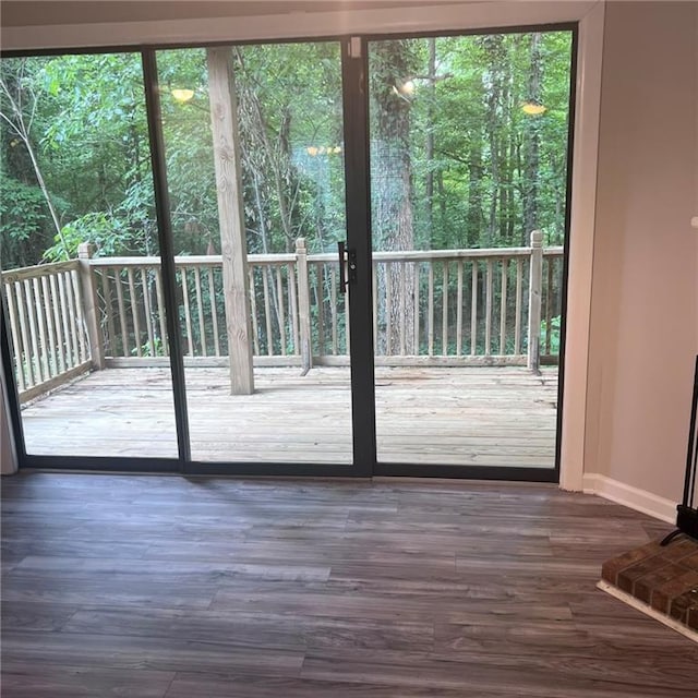 3045 Steeplechase, Alpharetta, GA 30004 - doorway to outside featuring baseboards and wood finished floors