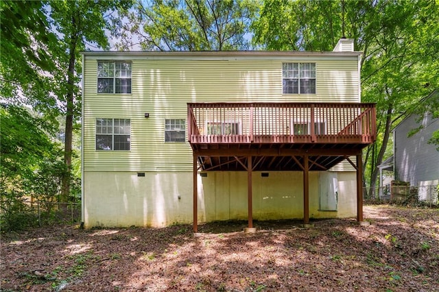 1386 Heritage Glen Dr, Marietta, GA 30068 - back of house featuring a chimney and a wooden deck