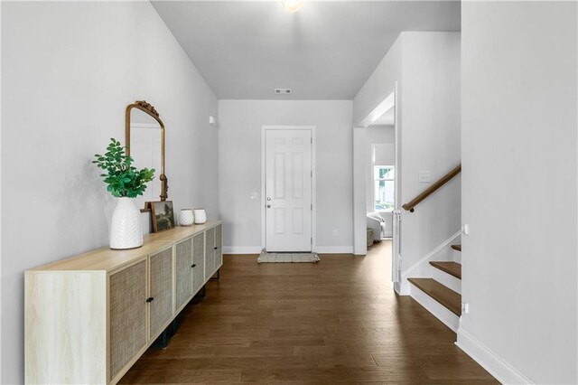 entryway featuring dark hardwood / wood-style floors