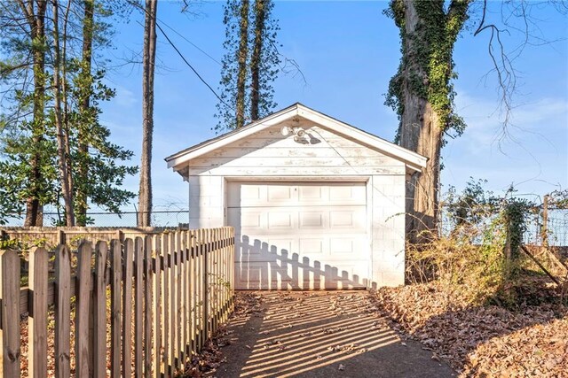 view of garage