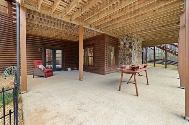 5505 Whitehall Rd, Lula, GA 30554 - view of patio featuring french doors