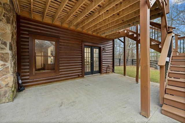 5505 Whitehall Rd, Lula, GA 30554 - view of patio with stairs and french doors