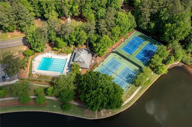 448 Teal Ct, Roswell, GA 30076 - drone / aerial view featuring a water view